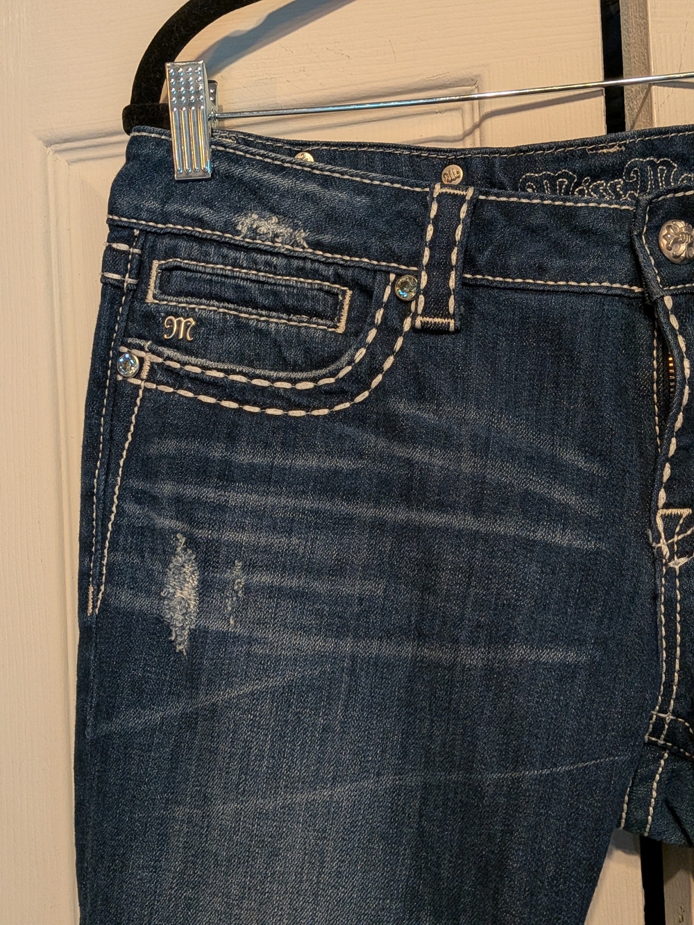 Miss Me Dark Blue Straight Leg Jeans - Picture 3 of 9